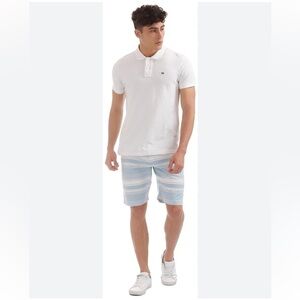 AEROPOSTALE Blue Striped Woven Casual Shorts Size 38 Waist Retro Y2K Style